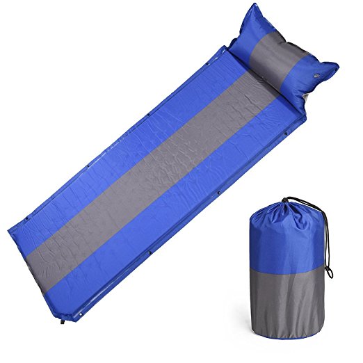 RUNACC Sleeping Pad Camping Mattress Self-inflation Sleeping Mats for Family, Attached Pillow