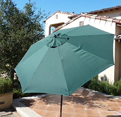 9ft aluminum market umbrella crank & tilt color Hunter Green