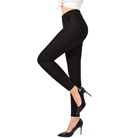 Ginasy Dress Pants for Women Stretch Pull-on Pants Ease into Comfort Office Ponte Pants