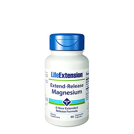 Life Extension Extend-Release Magnesium 60 Vegetarian Capsules, 0.192 Pound