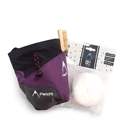 Psychi Premium Chalk Bag Starter Pack for Bouldering Rock Climbing with Waist Belt Chalk Ball