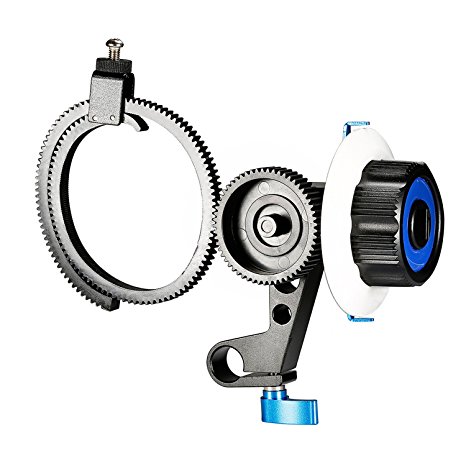 Neewer Follow Focus with Single 15mm Rod Clamp,Adjustbale Gear Ring Belt for DSLR Cameras/DV/Camcorder/Film/Video Cameras,Fits Shoulder Supports,Stabilizers,Movie rigs