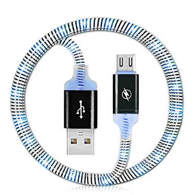 Micro USB Cable, VANTEN(3ft)[Led Light Charger][Android Charging Cable/Cord]for Android Smartphone/Samsung/HTC/LG/Motorola/Sony/Kindle/Windows/MP3/Camera and Other Device(Android,1 Pack)