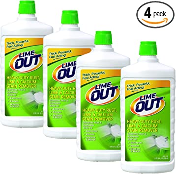 Lime Out Heavy-Duty Rust, Lime & Calcium Stain Remover, 24 Fl. Oz. Bottle, Pack of 4