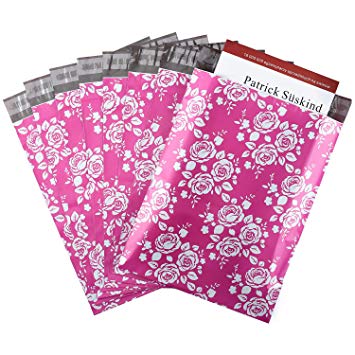 Metronic 100 Pack 9x12 Rose Printed Poly Mailer Envelopes Shipping Bags of in Pink and White Rose Design with Self Adhesive Waterproof and Tear-Proof Postal Printed Bags