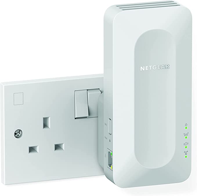 Netgear WiFi Extender Booster EAX12 | WiFi 6 Repeater | WiFi Booster Range Extender | AX1600 Covers up to 1200 sq ft and 15 Devices