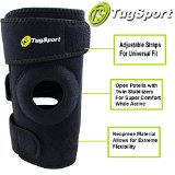 TugSport Knee Brace with Dual Side Stabilizer - Adjustable One Size Fits Most - Best Support for ACL Meniscus Tear Arthritis and Injury Recovery - Black