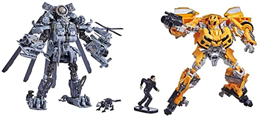 Transformers Toys Studio Series 73 Leader Class Transformers, 8.5-inch & Toys Studio Series 74 Deluxe Class Transformers: Revenge of the Fallen Bumblebee & Sam Witwicky Figure, Ages 8 and Up, 4.5-inch