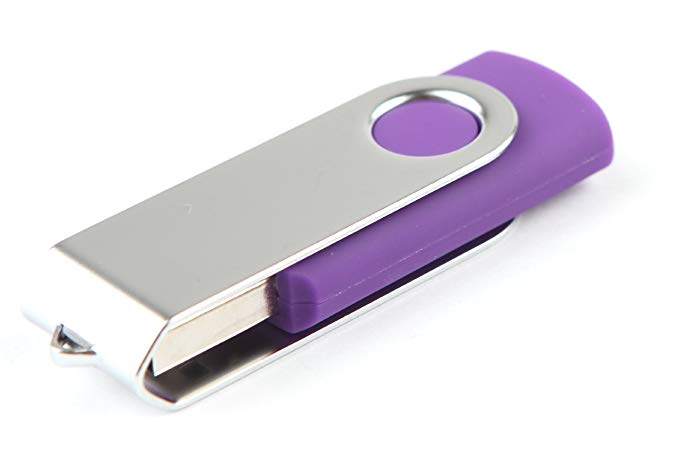 Ricco 16 GB Swivel USB 2.0 High Speed Metal Flash Memory Drive - Purple
