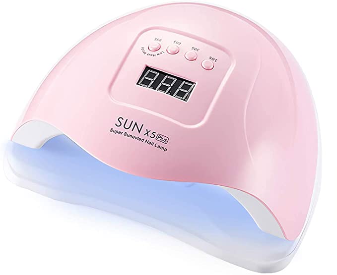 80W UV LED Gel Nail Lamp, VASLON professional Nail Dryer lamp for Gel Nail Polish with memory function auto-sensor 4 timer for salon and home (Pink)