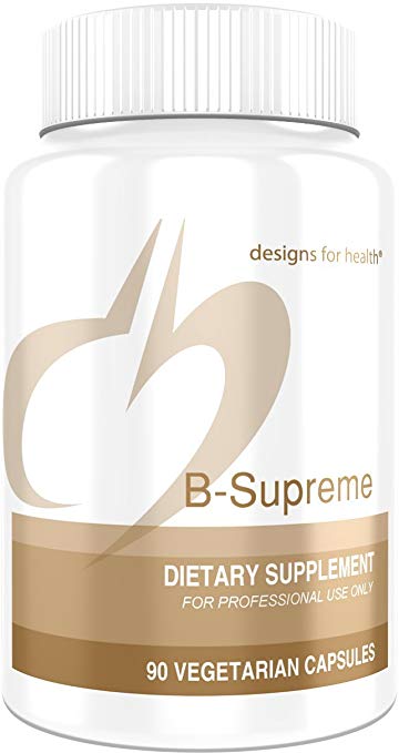 Designs for Health - B-Supreme - 90 Capsules, Coenzymated B Complex with Active Folate & B12