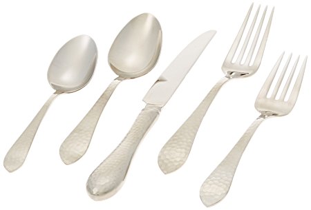 Reed & Barton Hammered Antique 18/10 Stainless Steel 5-Piece Place Setting, Service for 1