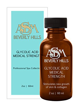 ASDM Beverly Hills 25% Glycolic Acid Peel |2 Ounces|  Anti-Aging Treatment for Wrinkles, Acne Scars, Blackheads, Fine Lines, Oily Skin, and  Dry Skin- Chemical Exfoliate Dissolves Dead Skin Cells