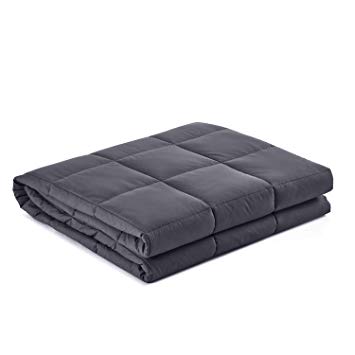 ONSON Weighted Blanket, Cooling Weighted Blankets for Adult and Kids 12 lbs | 48''x72''|,Natural Cotton with Lead-Free Glass Beads