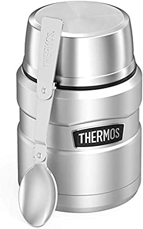 Thermos Stainless King 16 Ounce Food Jar with Folding Spoon, Stainless Steel Limited Edition