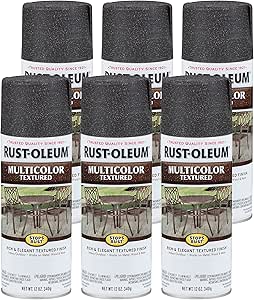 Rust-Oleum 223525-6PK Stops Rust Multi-Color Textured Spray Paint, 12 oz, Aged Iron, (Pack of 6)