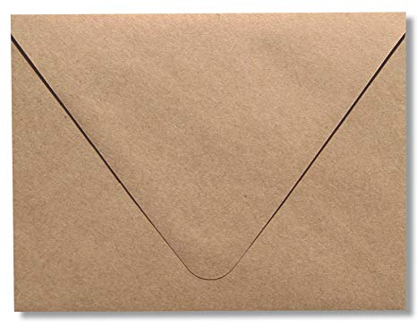 Shipped Free Contour Euro Flap Kraft Grocery Bag Brown 50 Boxed - 70lb Envelopes for RSVP , Invitations, Announcements, Weddings Note Cards by The Envelope Gallery (A7 (5-1/4" x 7-1/4"))