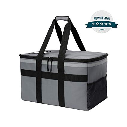 Keepx Insulated Food Delivery Bag - Commercial Catering Cooler Bags with Removable Leak Proof Liner for Meals Transport - Extra Large Professional and Personal Use Hot and Cold Dishes Thermal Carrier