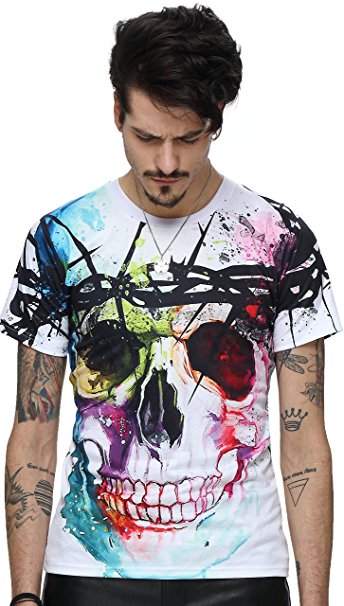 Pizoff Unisex T Shirts with colorful Cats 3D Animation Digital Printing