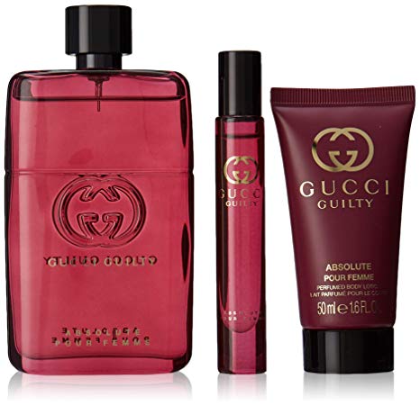 Gucci Guilty Absolute for Women 3 Piece Set (3.0 Ounce Eau De Perfume Spray   1.7 Ounce Perfume Body Lotion   0.25 Eau De Perfume Rollerball)