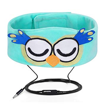 FYY Wired Kids Headphones Ultra Thin Speakers Easy Adjustable Soft Fleece Headband Headphones Children Owl