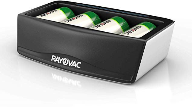 Rayovac Universal Battery Charger for Rechargeable Batteries, Universal Charger for AA, AAA, C, D & 9V NiMH Batteries