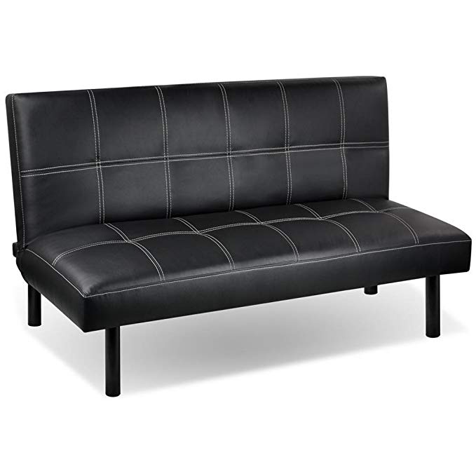 Yaheetech Super Strong Soft Sofa Bed Space-saving Design Sofabed,Black