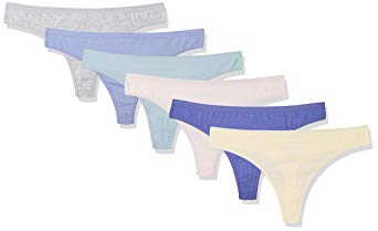 Madeline Kelly Women's 6 Pack Cotton Thong Panty