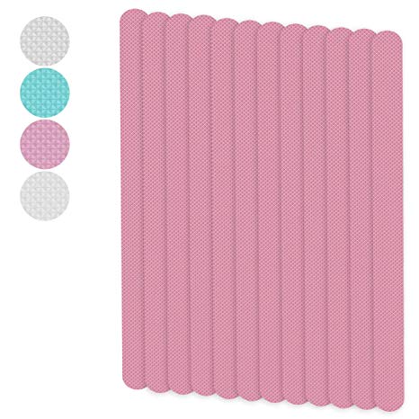 Telustyle Anti Slip Tape Bathtub and Shower Treads, Safety Walk Self Adhesive Non-Slip Tape 12 Packs (Color Pink)
