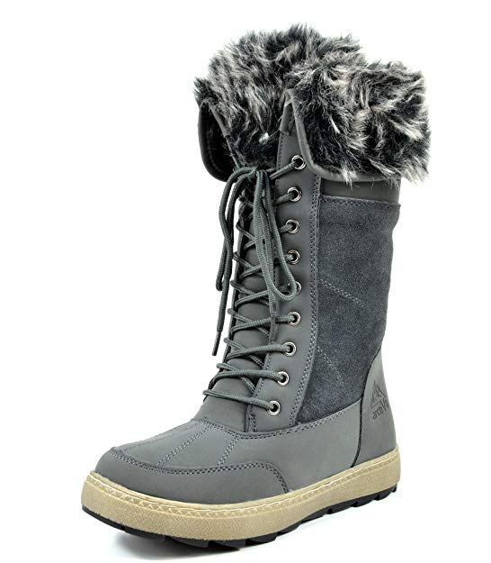 NORTIV 8 Women's Knee High Faux Fur Winter Snow Boots