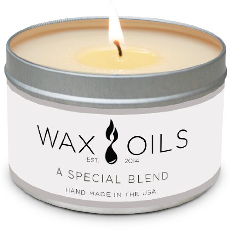 Wax and Oils Soy Wax Aromatherapy Scented Candles (A Special Blend) 8 oz. Made in the USA