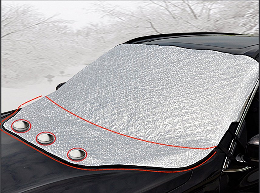 iZoeL Car Windscreen Snow Cover Magnetic Windshield Cover Windproof Magnetic Edges Waterproof Oversized for normal Car