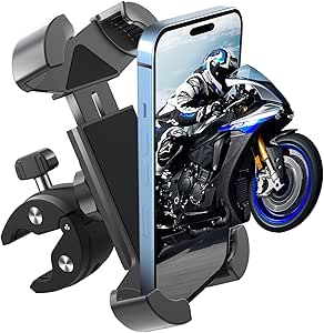 ORIbox Bike Phone Mount, Motorcycle Handlebar Mount, 360° Rotation Silicone Bicycle Phone Holder,Compatible with All Phone, Solid Black