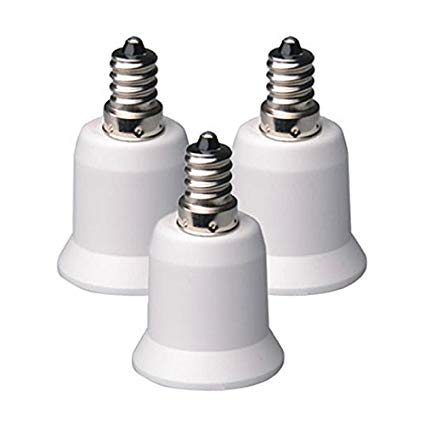 FOME Home&Kitchen 3pcs E12 to E26 / E27 Adapter Converts Chandelier Socket (E12) to Medium Socket (E26/E27)  FOME Gift