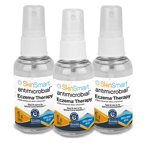 SkinSmart Antimicrobial Eczema Therapy Removes Bacteria, so Your Skin Can Heal, Travel Size 2 Ounce Spray (Pack of 3)