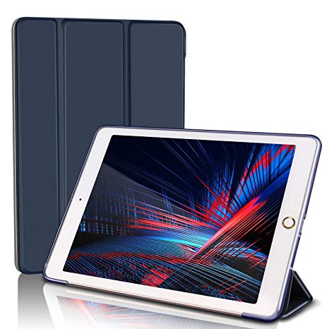 DANTENG iPad 9.7 Case iPad 2018/2017 Business Slim Folding Stand Folio Cover, Lightweight Smart Cover with Auto Sleep/Wake for iPad 9.7 iPad 5th / 6th Generation- Navy