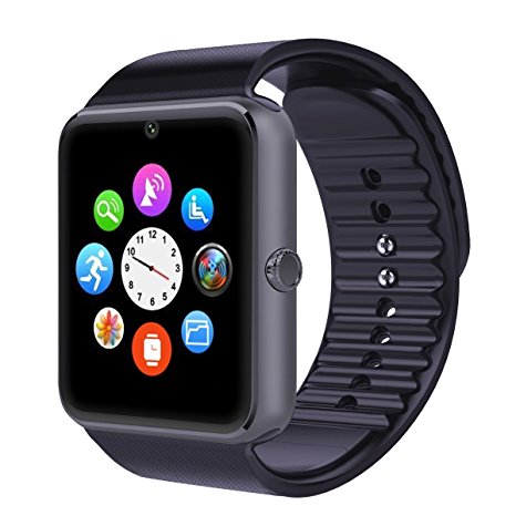 Smart Watch Phone ,Willful Bluetooth Wrist Watch Cell Phone with Camera,SIM Card / TF Card Slot,NFC,MP3,Call/SMS/Twiter/Facebook Push,Fitness Tracker Sports Watch for Samsung Huawei Android Phones Black