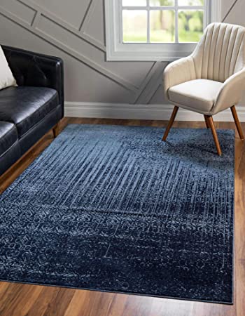 Unique Loom Del Mar Collection Contemporary Transitional Blue Area Rug (7' 0 x 10' 0)