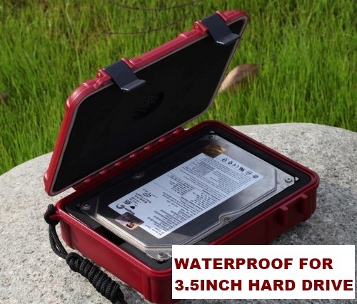 Waterproof 3.5inch harddrive hard drive case water shock resistant proof GRAY