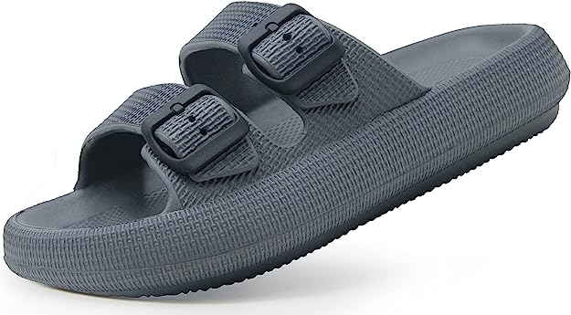 Weweya Sandals for Women and Men - Pillow Slippers - Double Buckle Adjustable Slides - EVA Flat Sandals