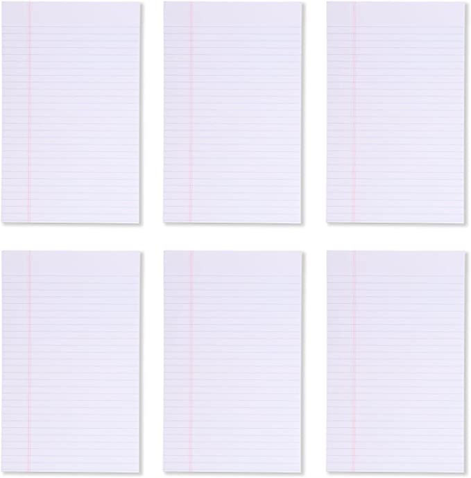Mintra Glue Top Writing Pads (Junior (5in x 8in) - Narrow, White)