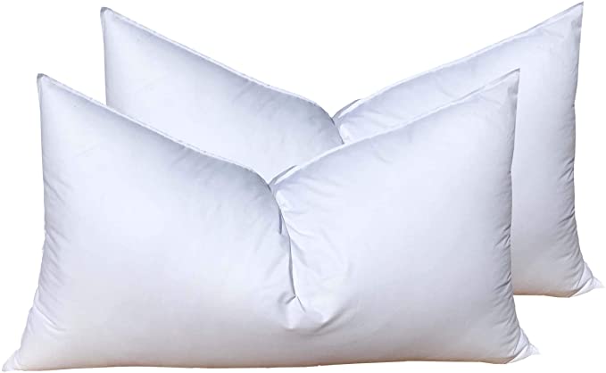 Pillowflex Set of 2 Synthetic Down Alternative Pillow Inserts for Shams (16 Inch by 26 Inch)