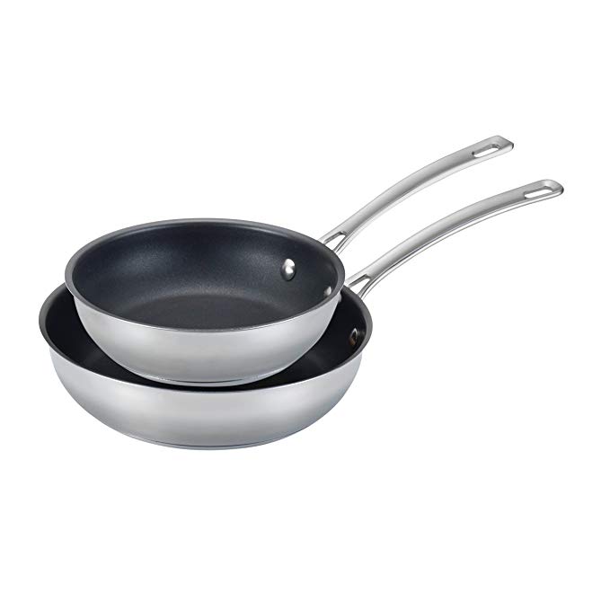 Circulon Genesis Stainless Steel Nonstick 8.5-Inch and 10-Inch French Skillets