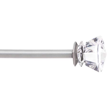 Sheffield Home, AMG, and Enchante Accessories, Diamond Curtain Rod, 42 to 120-Inch, Silver
