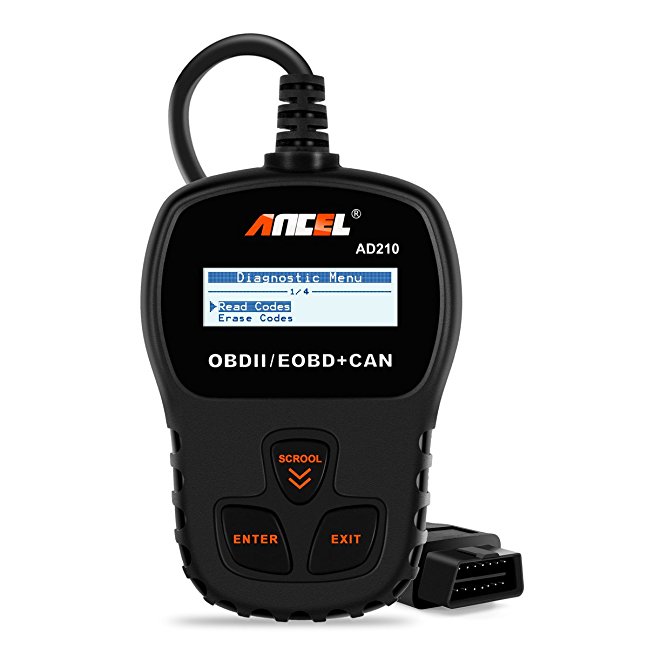 ANCEL AD210 OBD II Car Code Reader Automotive Vehicle OBD2 Scanner Diagnostic Scan Tool - Black