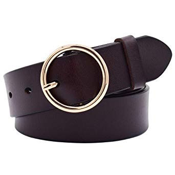Leather Belts for Women, Vonsely Genuine Leather Womens Belts with Gold Buckle