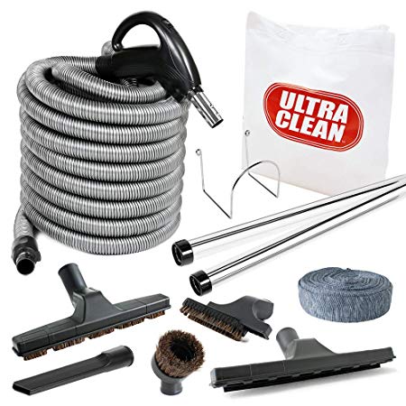 Plastiflex Deluxe, Bare Floor and Carpet 35ft Hose and Accessories Central Vacuum Hardwood and Rug Kit