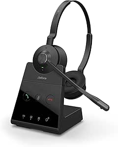 Jabra Engage 65 SE (Second Edition) Wireless Headset, Dual-Ear – Telephone Headset with Industry-Leading Wireless Performance, Advanced Noise-Cancelling Microphone, All Day Battery Life - Black