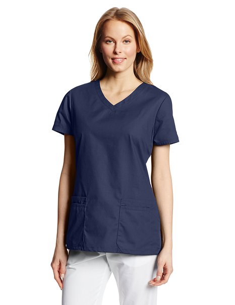 Dickies Women's EDS Signature V-Neck Top with Multiple Patch Pockets