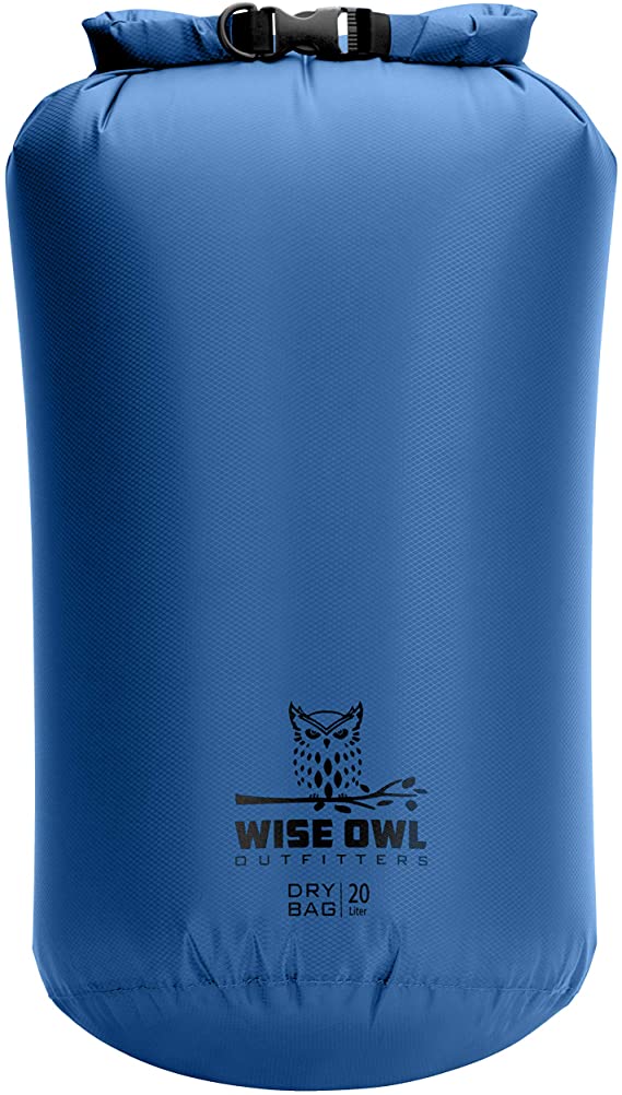 Wise Owl Outfitters Dry Bag - Fully Submersible Ultra Lightweight Airtight Waterproof Bags - Diamond Ripstop Roll-Top Drybag Sacks - 5L 10L and 20L Sizes